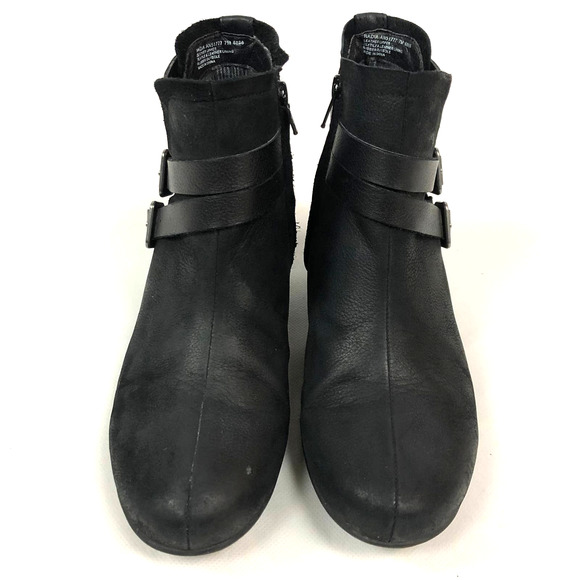 Abeo Nadia Leather Ankle Booties Black, Sz 7 - Picture 1 of 10